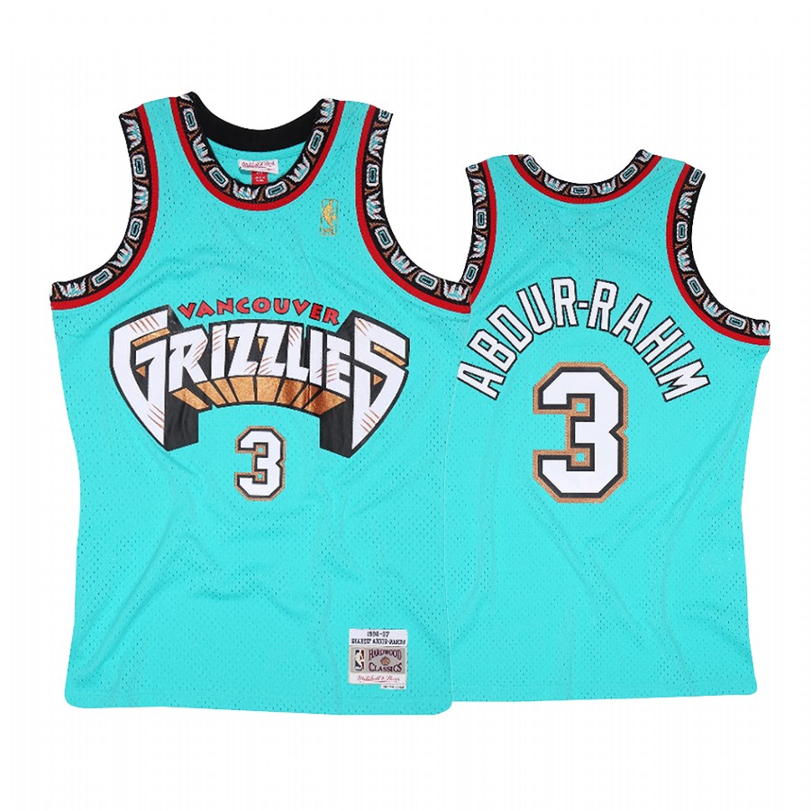 Grizzlies Shareef Abdur-Rahim #3 Teal Hardwood Classics Jersey