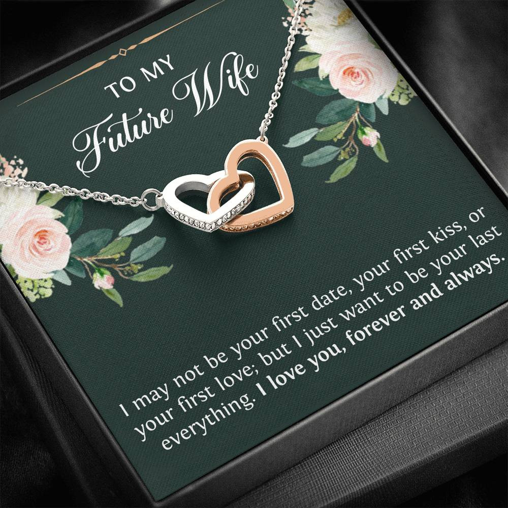 Groom Gift to Bride on Wedding Day, To My Future Wife, Interlocking Heart Necklace For Women, Bride and Groom Gift Exchange