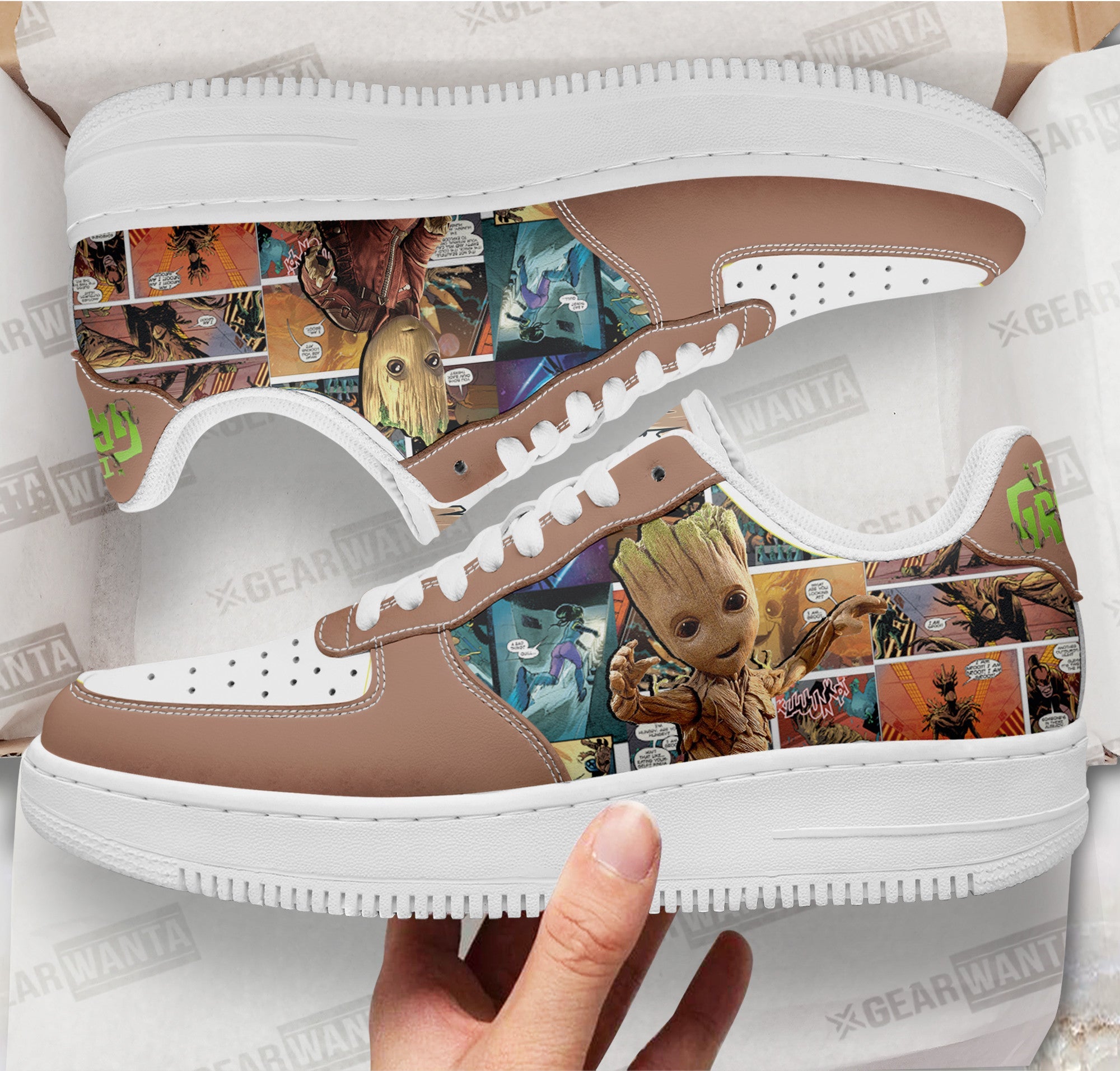 Groot Air Sneakers Custom Superhero Comic Shoes