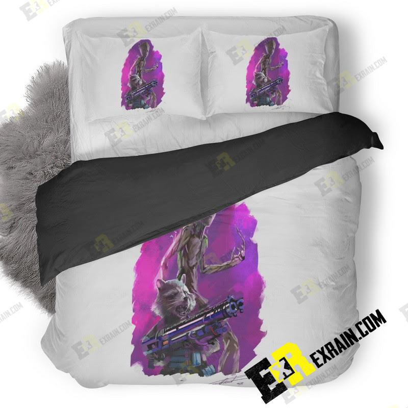 Groot And Rocket In Avengers Infinity War Ja 3D Customized Duvet Cover Bedding Set