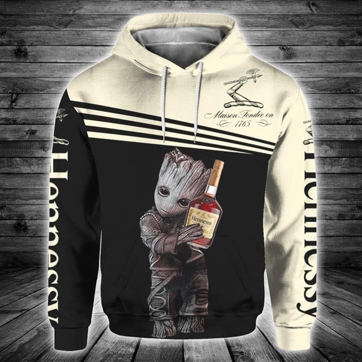 Groot hennessy wine printed 3D Hoodie