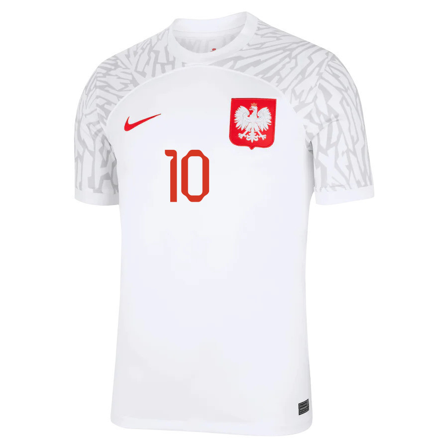 Grzegorz Krychowiak 10 – Poland National Team FIFA World Cup Qatar 2022 Patch Home Soccer Jersey, Men