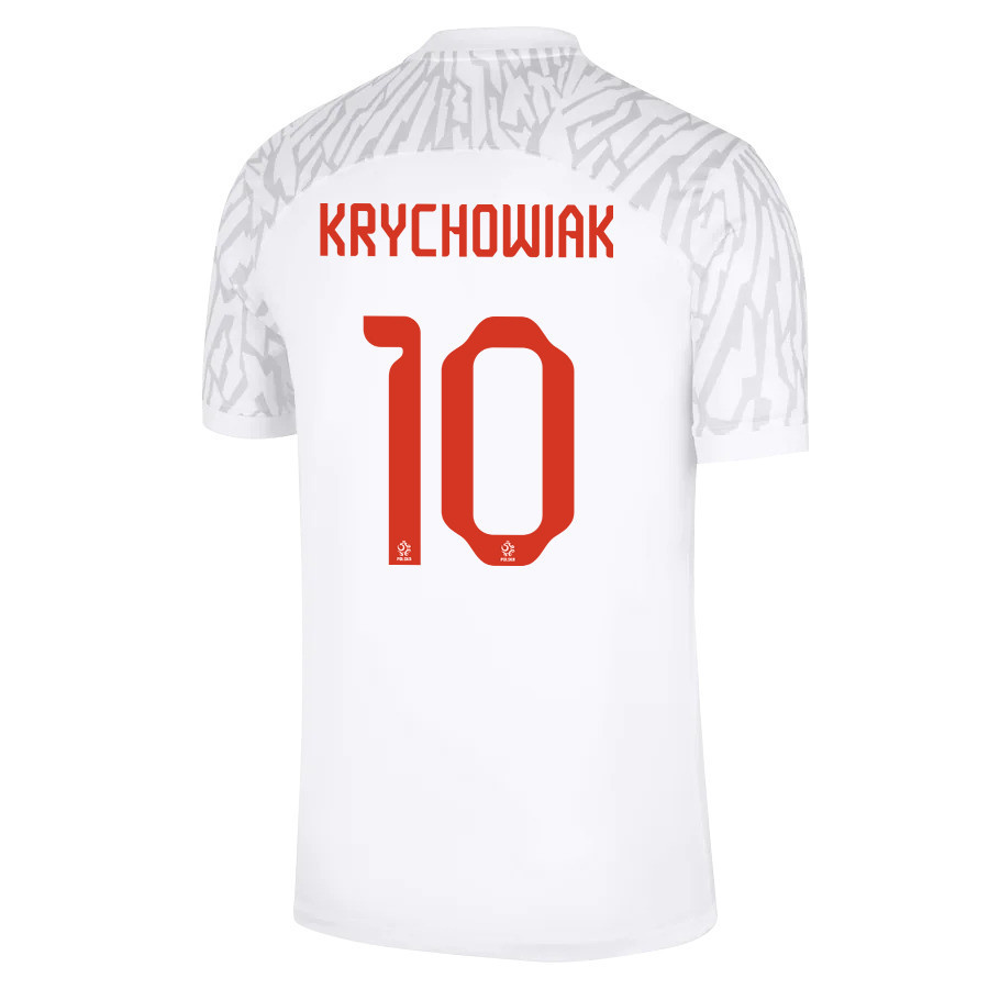 Grzegorz Krychowiak 10 – Poland National Team FIFA World Cup Qatar 2022 Patch Home Soccer Jersey, Men