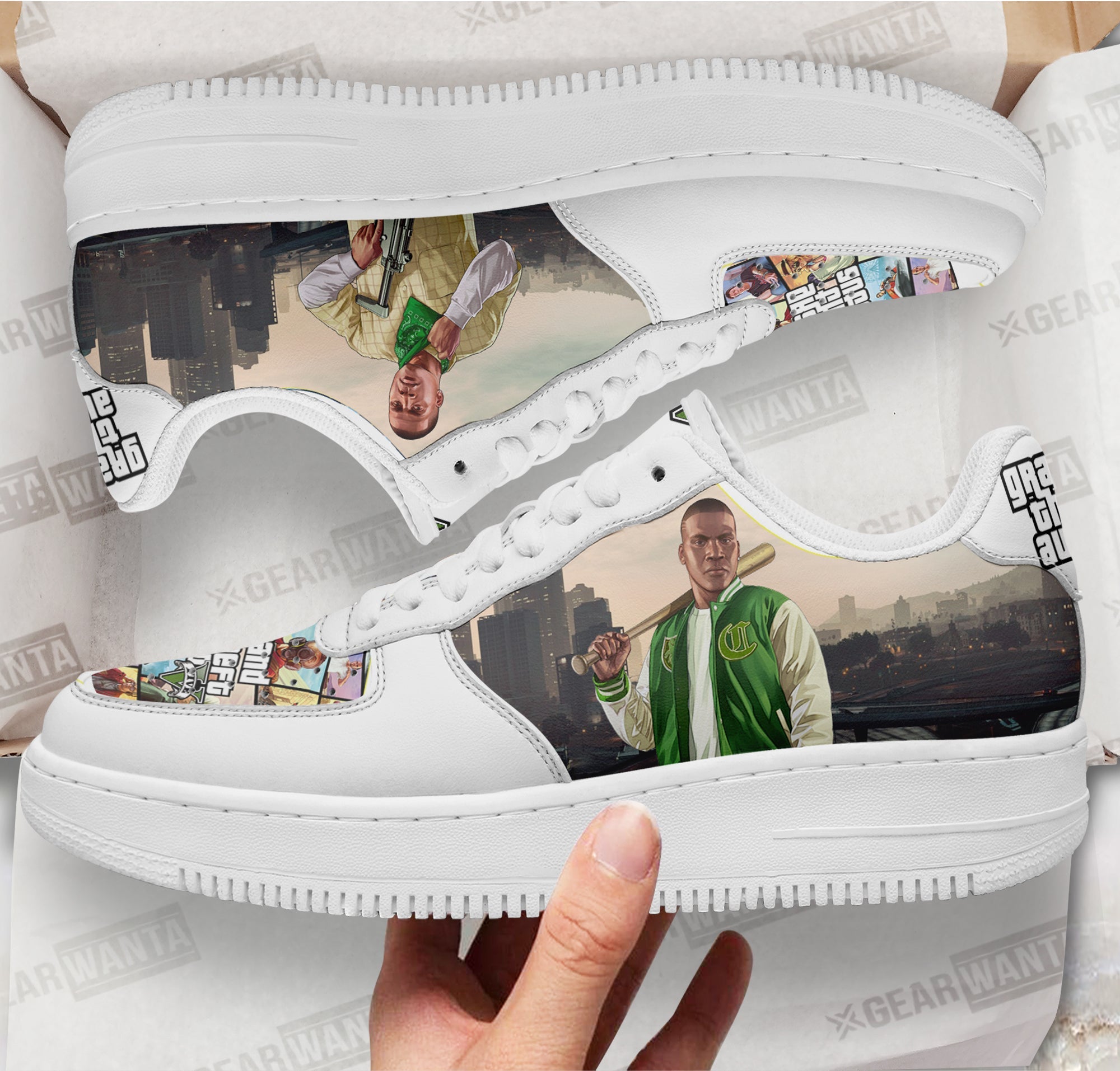 GTA Franklin Clinton Air Sneakers Custom Video Game Shoes
