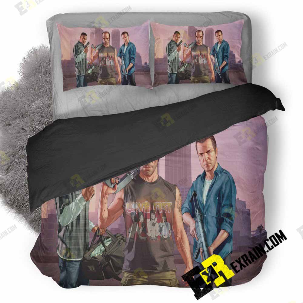 Gta Franklin Michael Trevor Kz 3D Customized Duvet Cover Bedding Set