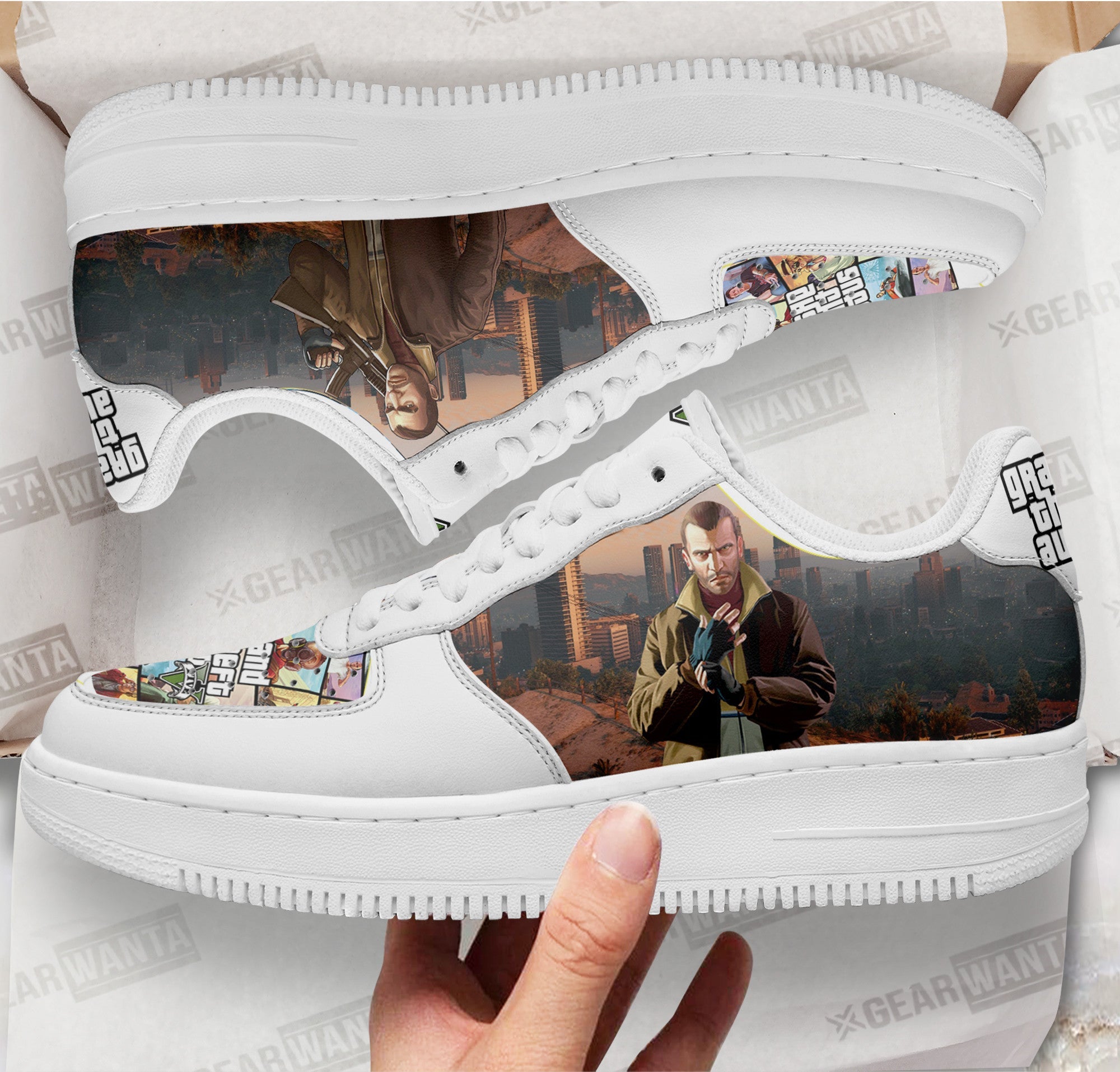 GTA Niko Bellic Air Sneakers Custom Video Game Shoes