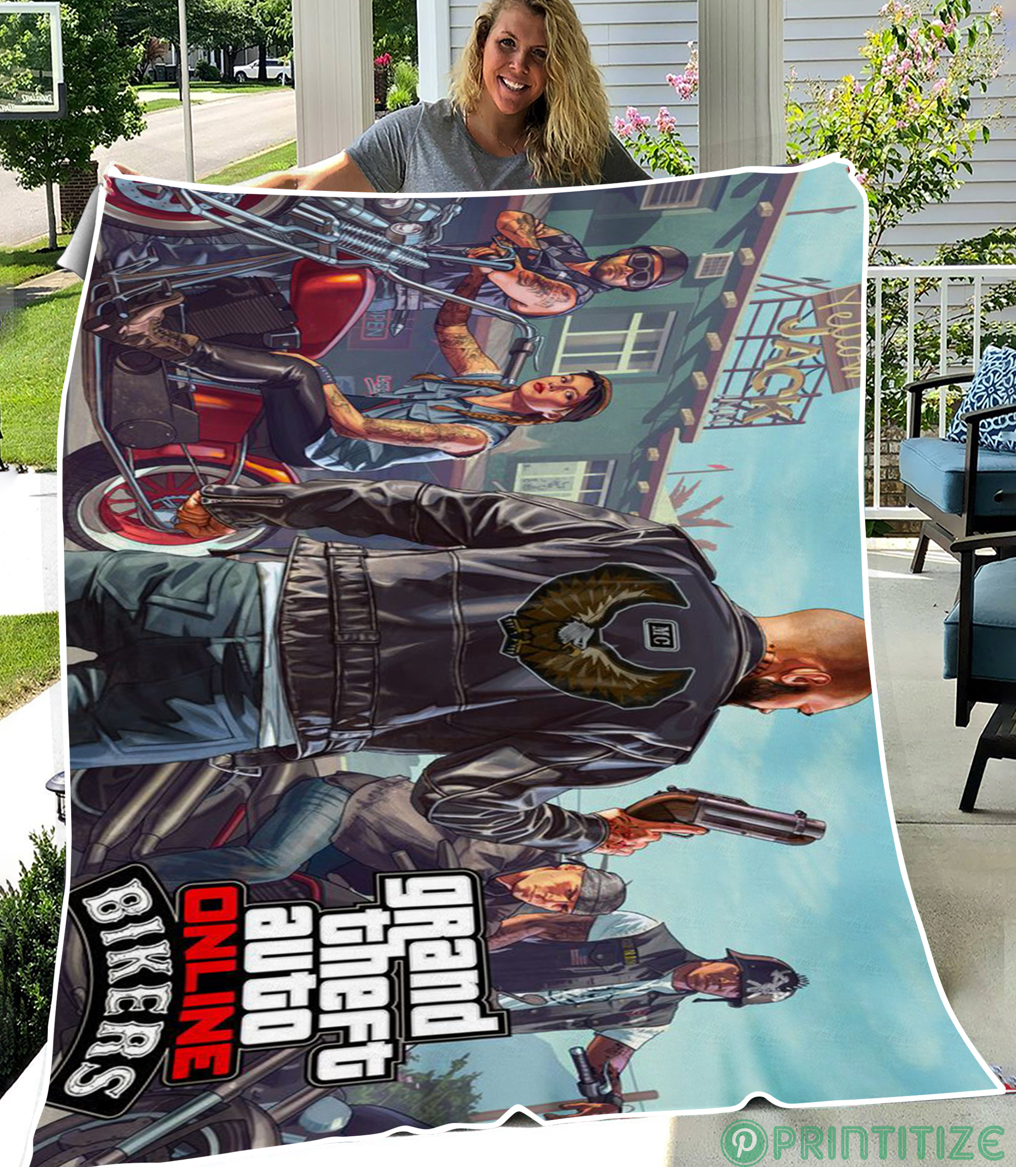 Gta Online Bikers Dlc Fleece Blanket