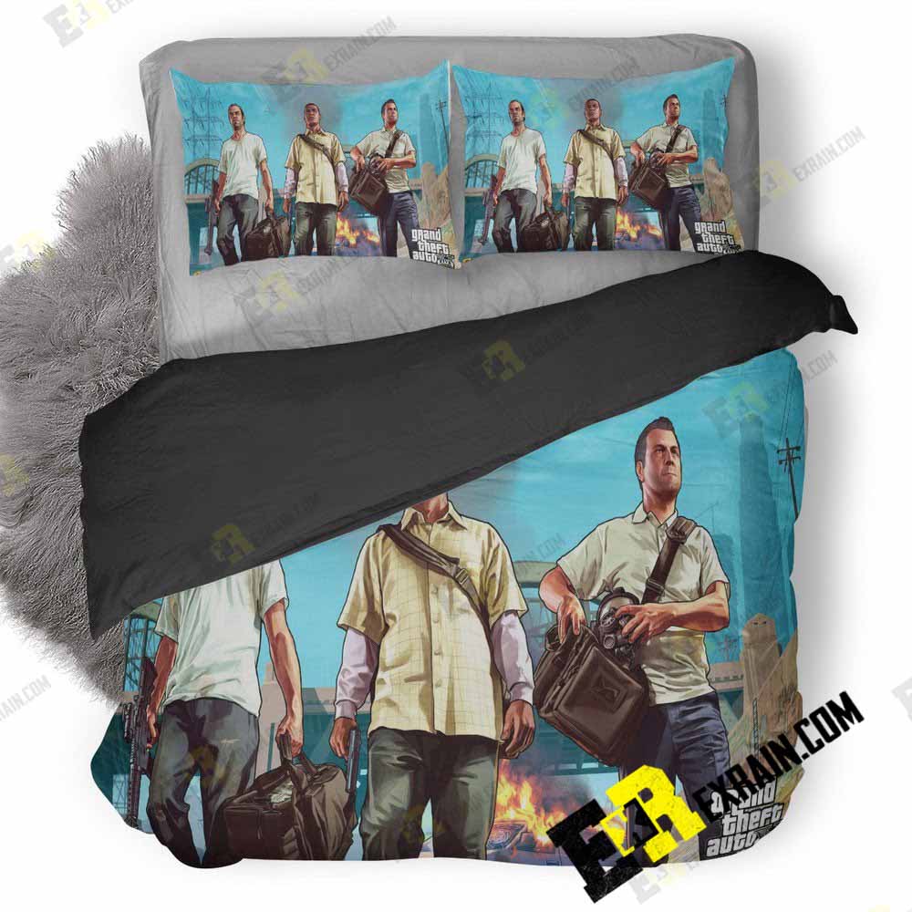 Gta Rockstar Game Hd 3D Customized Duvet Cover Bedding Set