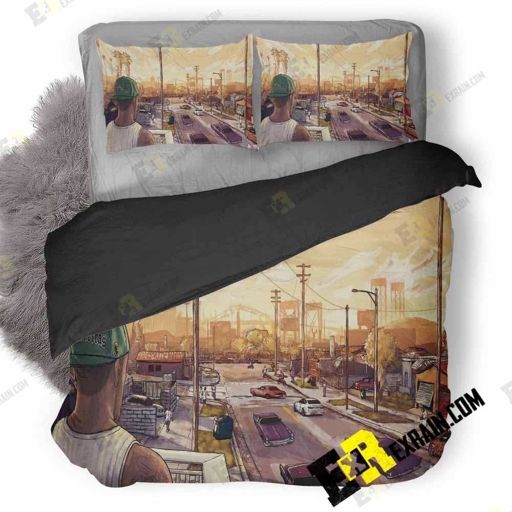 Gta San Andreas Artwork Img 3D Customized Duvet Cover Bedding Set