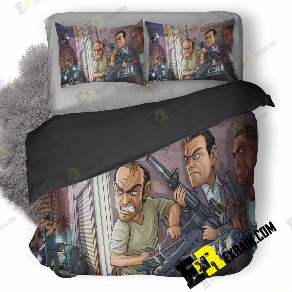 Gta V Game Art 3D Customized Duvet Cover Bedding Set