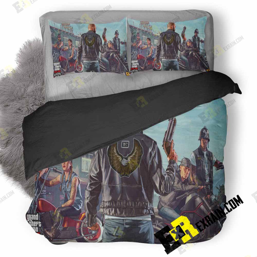 Gta V Online Biker Dlc Sd 3D Customized Duvet Cover Bedding Set