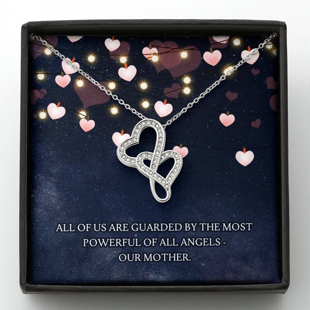 Guarded by our Mother Double Hearts Necklace