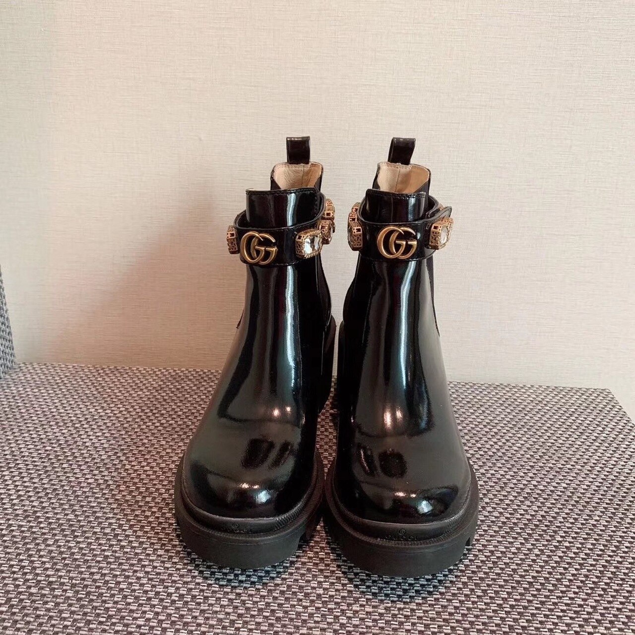 Gucci Ankle Boot With Belt Black For Women GG 550036 DKS00 1000