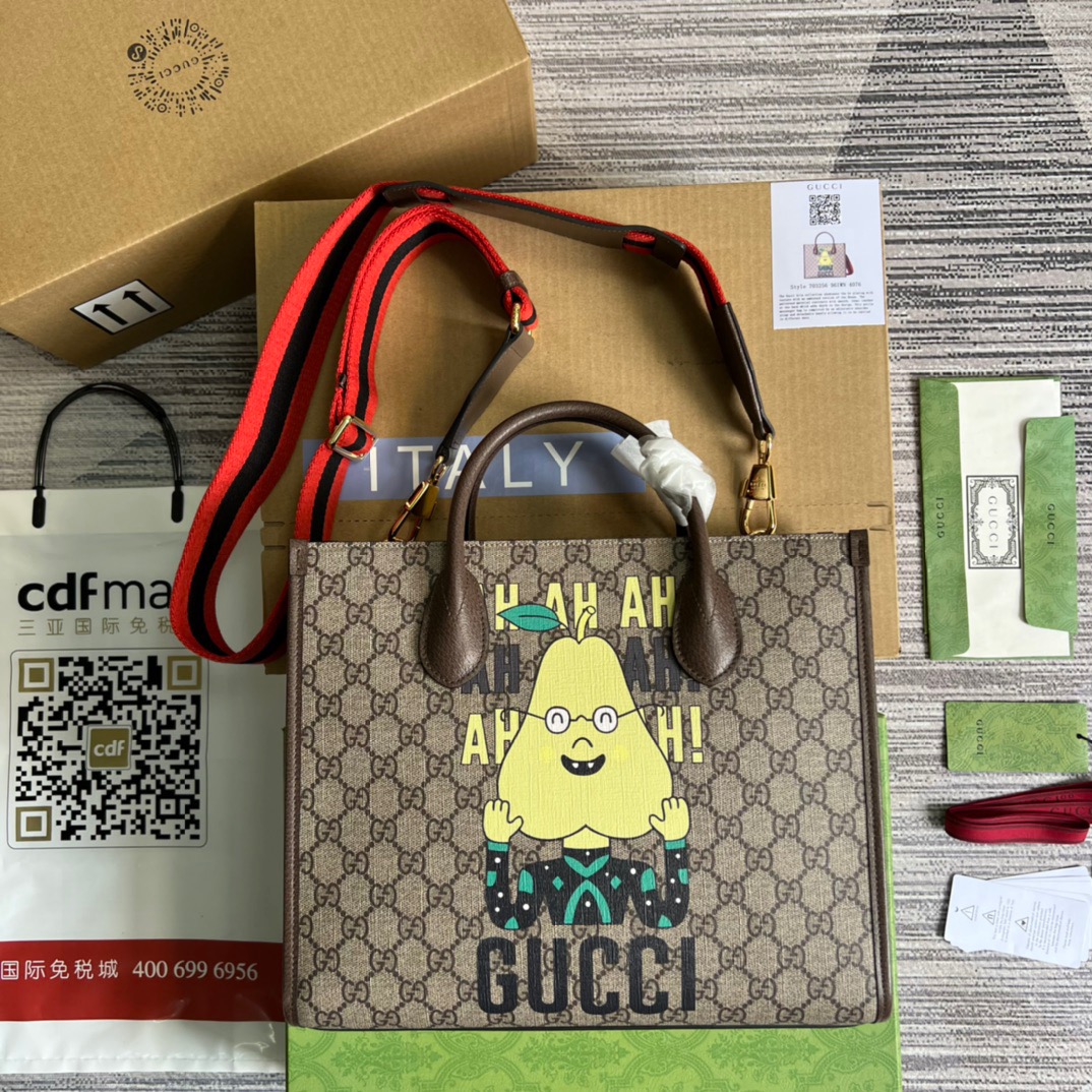 Gucci Apple Gucci Tote Bag Beige For Women, Women’s Bags 12.2in/31cm GG