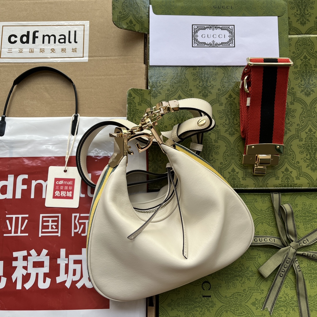Gucci Atache Small Shoulder Bag White For Women, Women’s Bags 9in/23cm GG 699409 UXWBG 9109
