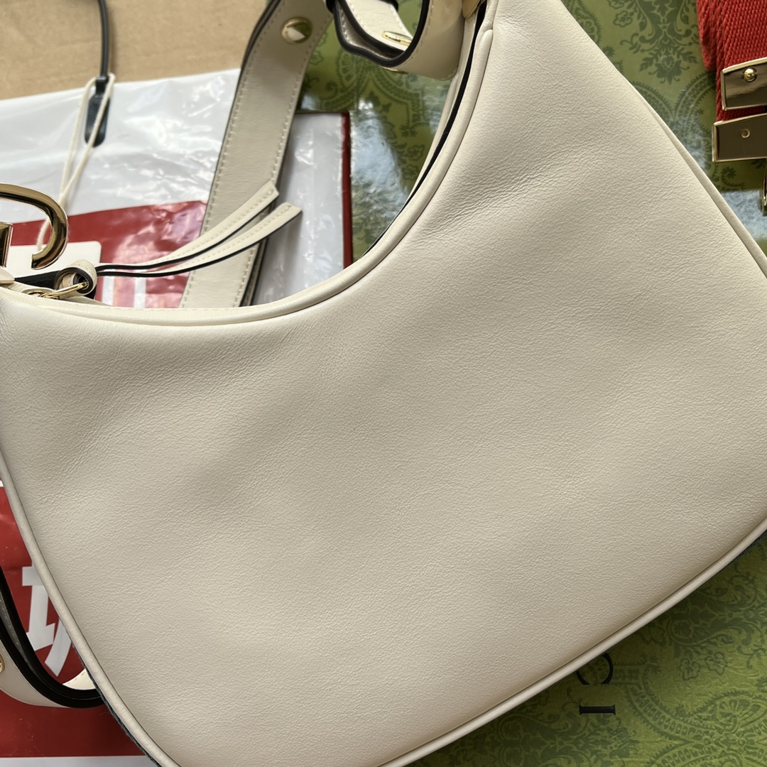 Gucci Atache Small Shoulder Bag White For Women, Women’s Bags 9in/23cm GG 699409 UXWBG 9109