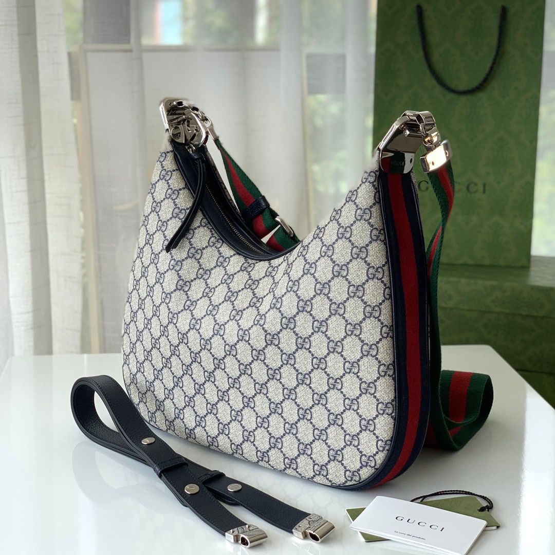 Gucci Attache Small Shoulder Bag 9in/23cm Beige For Women GG 699409 96GRN 4082
