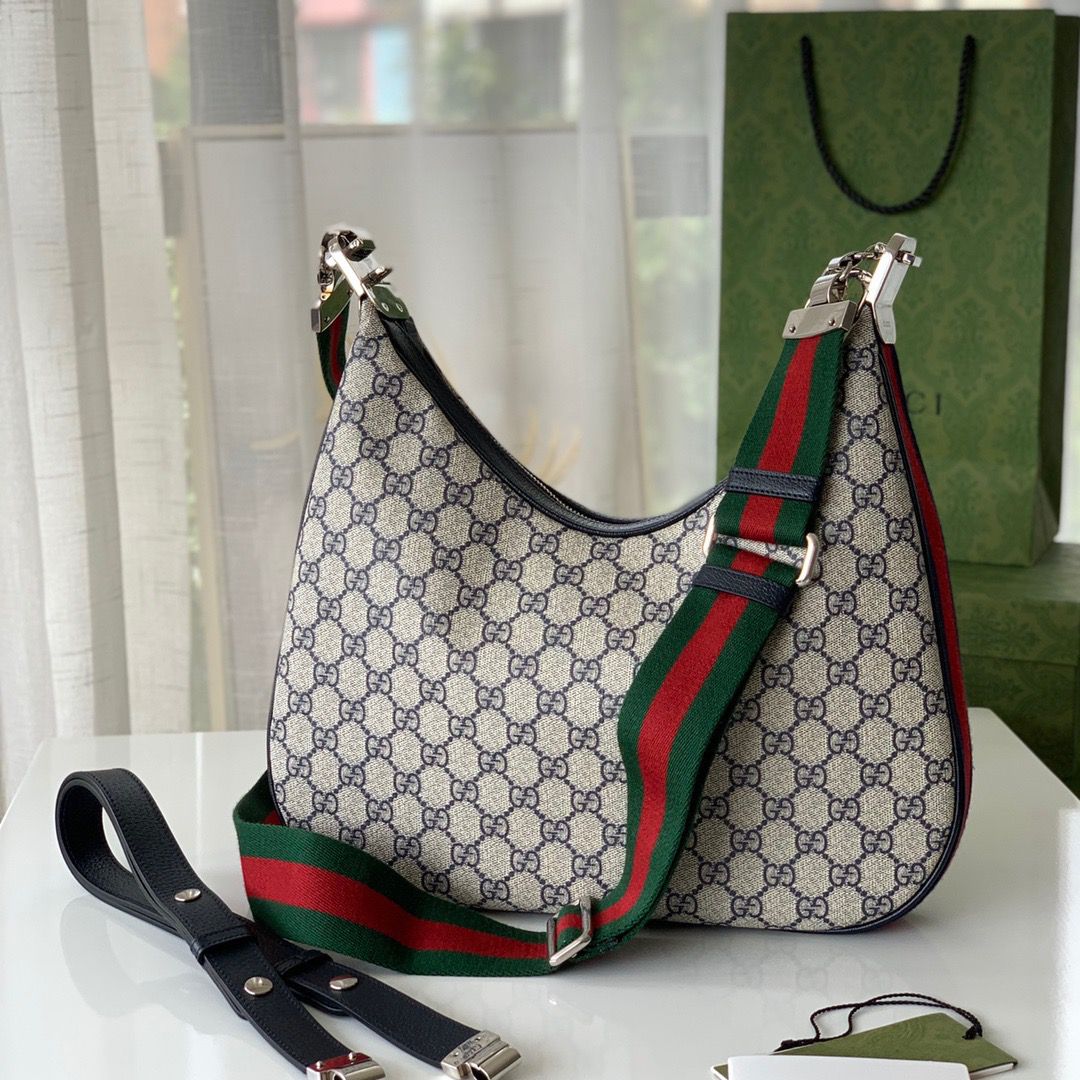 Gucci Attache Small Shoulder Bag 9in/23cm Beige For Women GG 699409 96GRN 4082