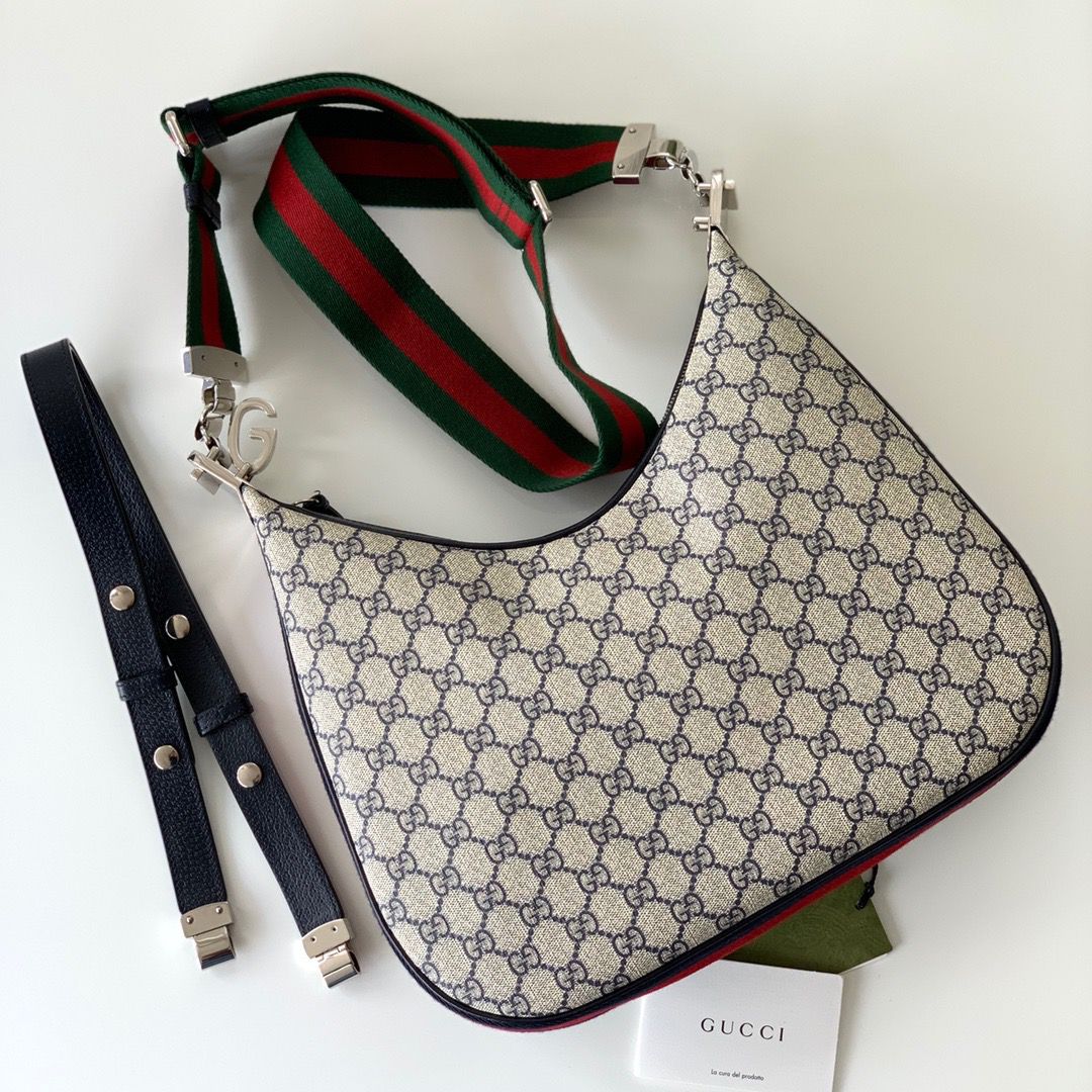 Gucci Attache Small Shoulder Bag 9in/23cm Beige For Women GG 699409 96GRN 4082