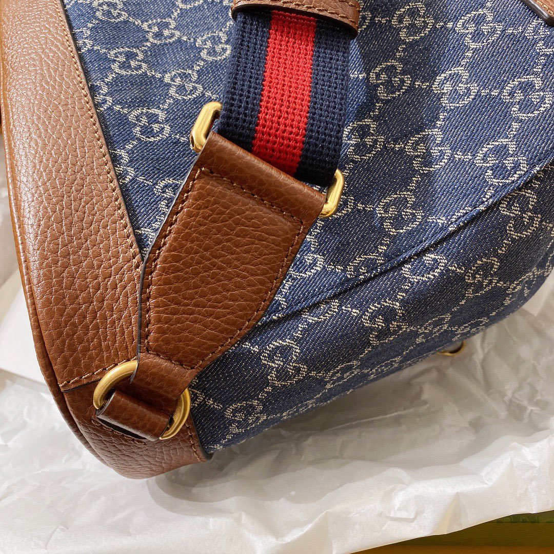 Gucci Backpack With Interlocking G Blue For Women, Women’s Bags 11.8in/30cm GG