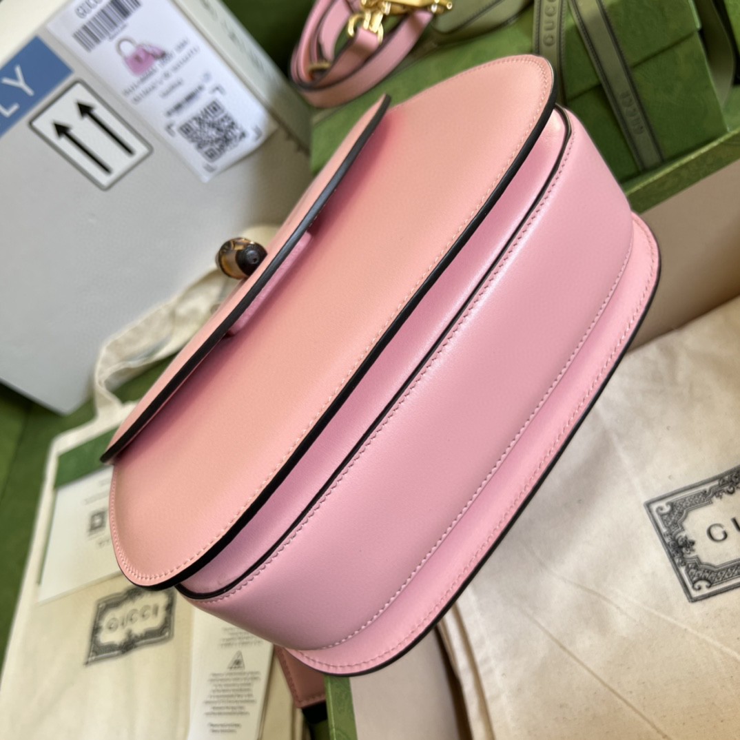 Gucci Bamboo 1947 Small Top Handle Bag  Pink  For Women 8.3in/21cm GG 675797 10ODT 5467