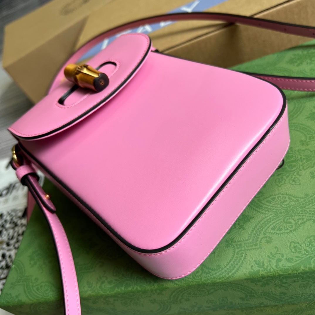 Gucci Bamboo Mini Handbag Pink For Women, Women’s Bags 6.2in/16cm GG 702106 UZY0T 5814