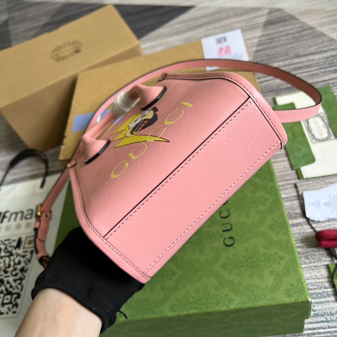Gucci Bananya Print Mini Tote Bag Pink For Women, Women’s Bags 7.9in/20cm GG 671623XAG 5964