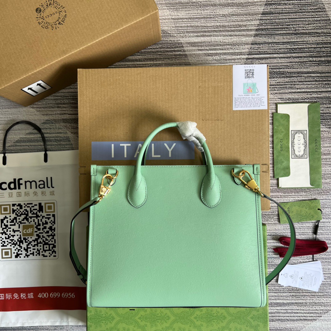 Gucci Bananya Print Small Tote Green For Women, Women’s Bags 12.2in/31cm GG 659983AG 3067
