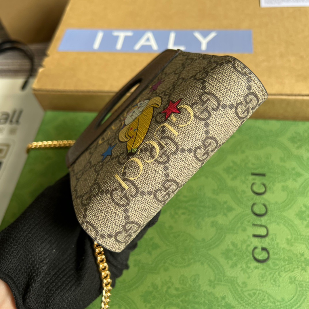 Gucci Bananya Print Top Handle Mini Bag Supreme Canvas Beige For Women? 4.9in/12.5cm