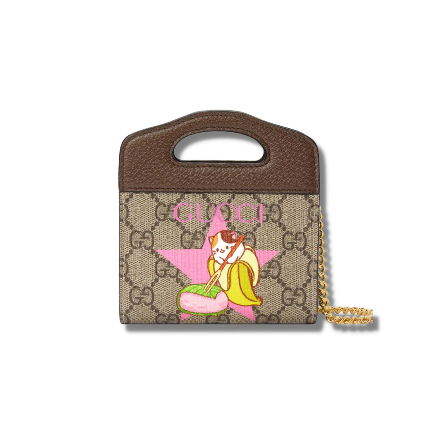 Gucci Bananya Print Top Handle Mini Bag Supreme Canvas Beige For Women? 4.9in/12.5cm