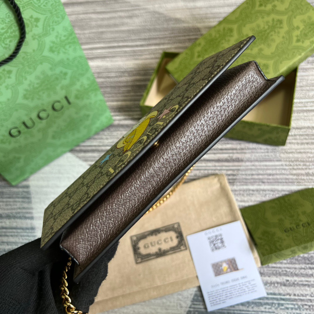 Gucci Bananya Print Zip Aound Wallet Supreme Canvas Beige For Women? 7.5in/19cm 701060VAG 8679