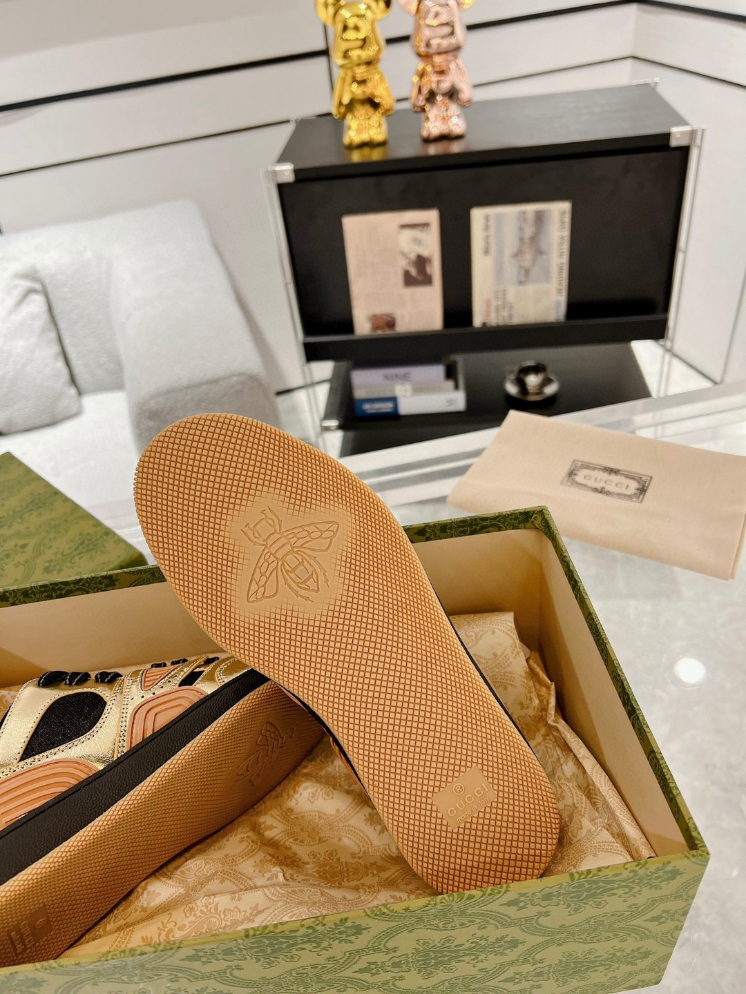 Gucci Basket Sneaker Gold For Men