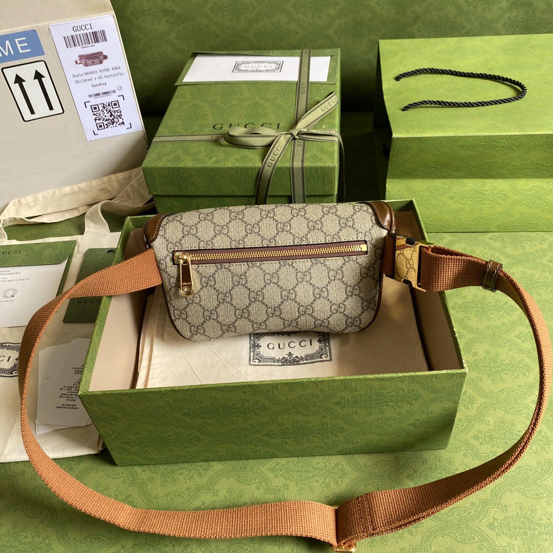 Gucci Belt Bag With Interlocking G Beige And Ebony GG Supreme Canvas For Women 9in/23cm 682933 92THG 8563