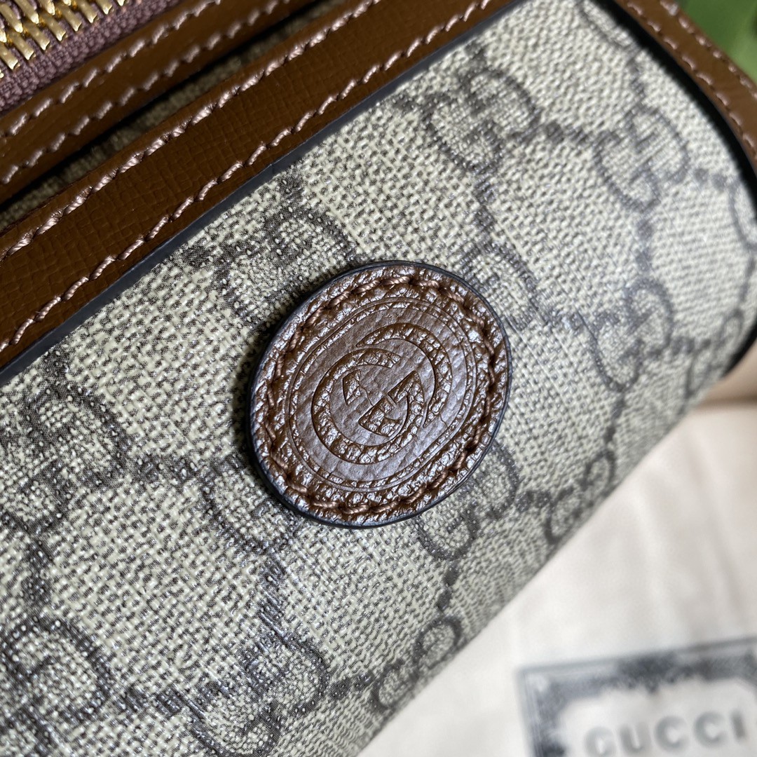 Gucci Belt Bag With Interlocking G Beige And Ebony GG Supreme Canvas For Women 9in/23cm 682933 92THG 8563