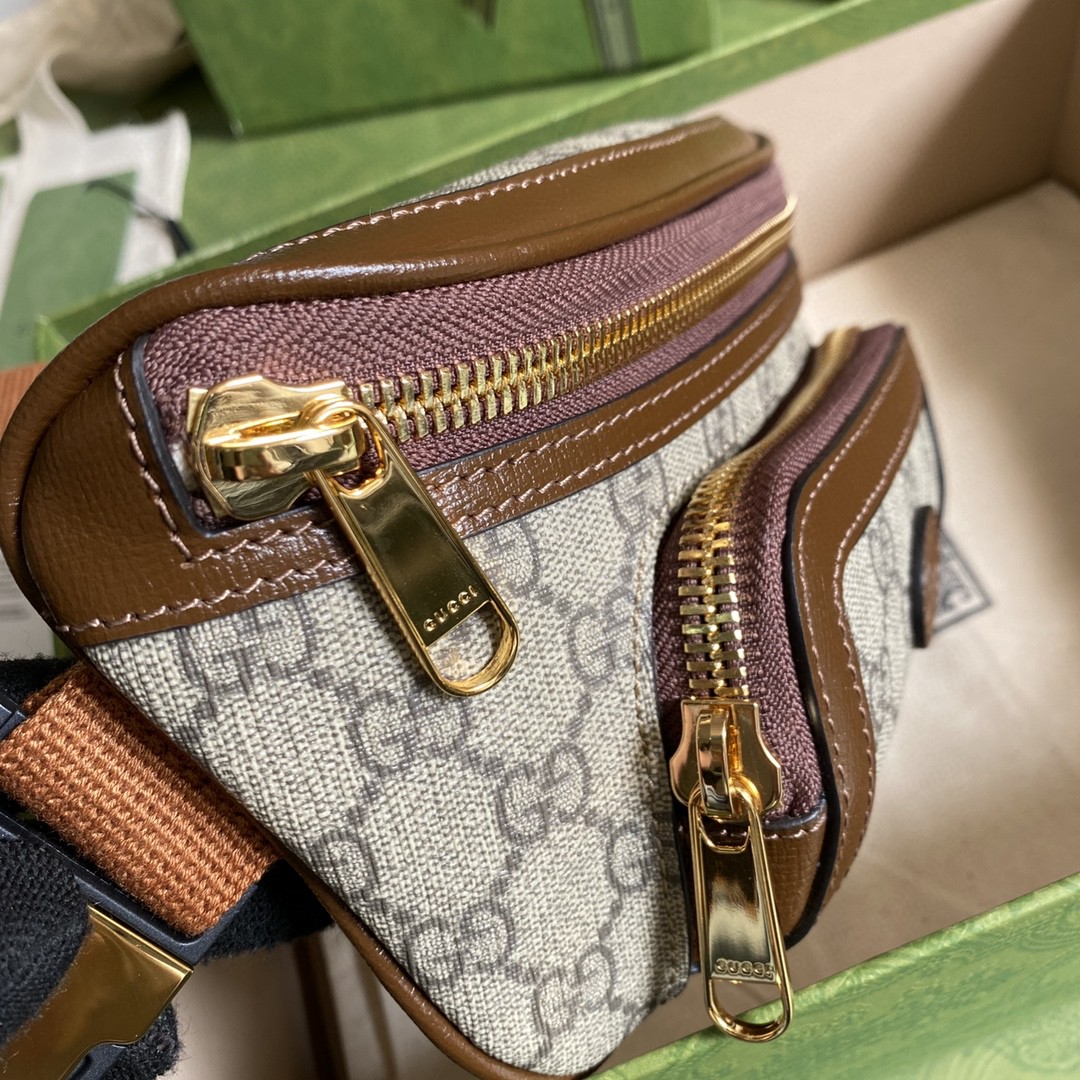 Gucci Belt Bag With Interlocking G Beige And Ebony GG Supreme Canvas For Women 9in/23cm 682933 92THG 8563