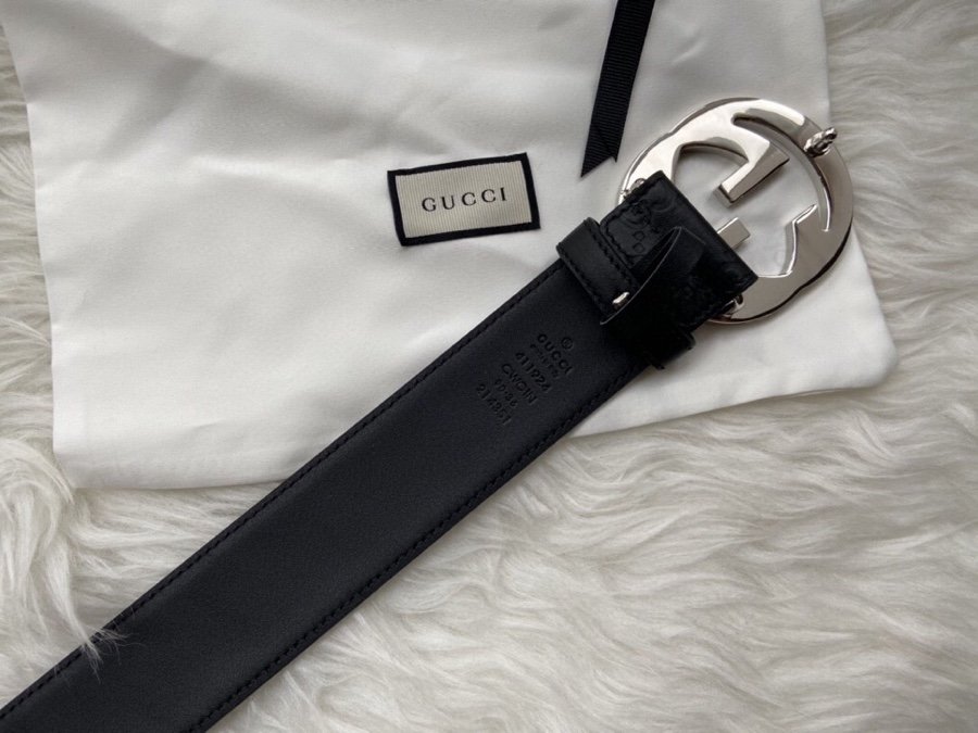 Gucci Belt Signature With Interlocking G Buckle Black For Women, Women Belt