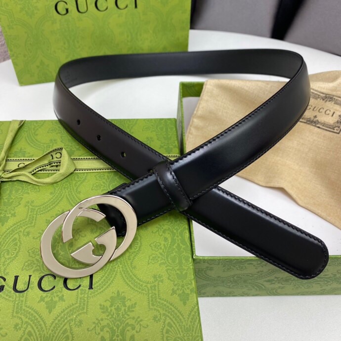 Gucci Belt With Interlocking G Black For Women, Women Belt