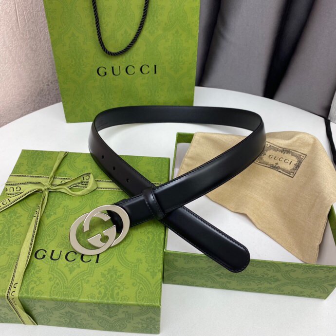 Gucci Belt With Interlocking G Black For Women, Women Belt