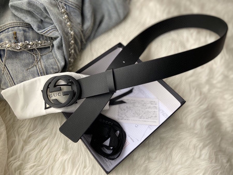 Gucci Belt With Interlocking G Buckle Black For Women, Women Belt