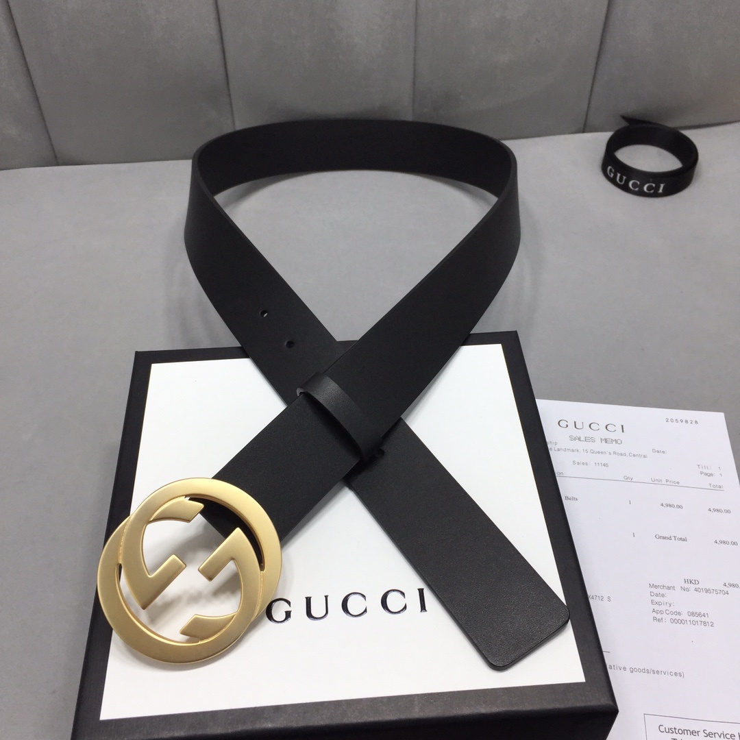 Gucci Belt With Interlocking G Buckle Black For Women, Women Belt