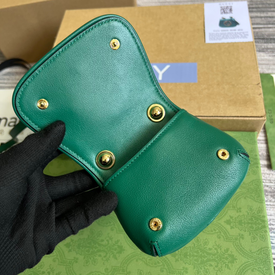 Gucci Blondie Card Case Wallet Green For Women, Women’s Bags 4.5in/12cm GG 698635 UXX0G 3120