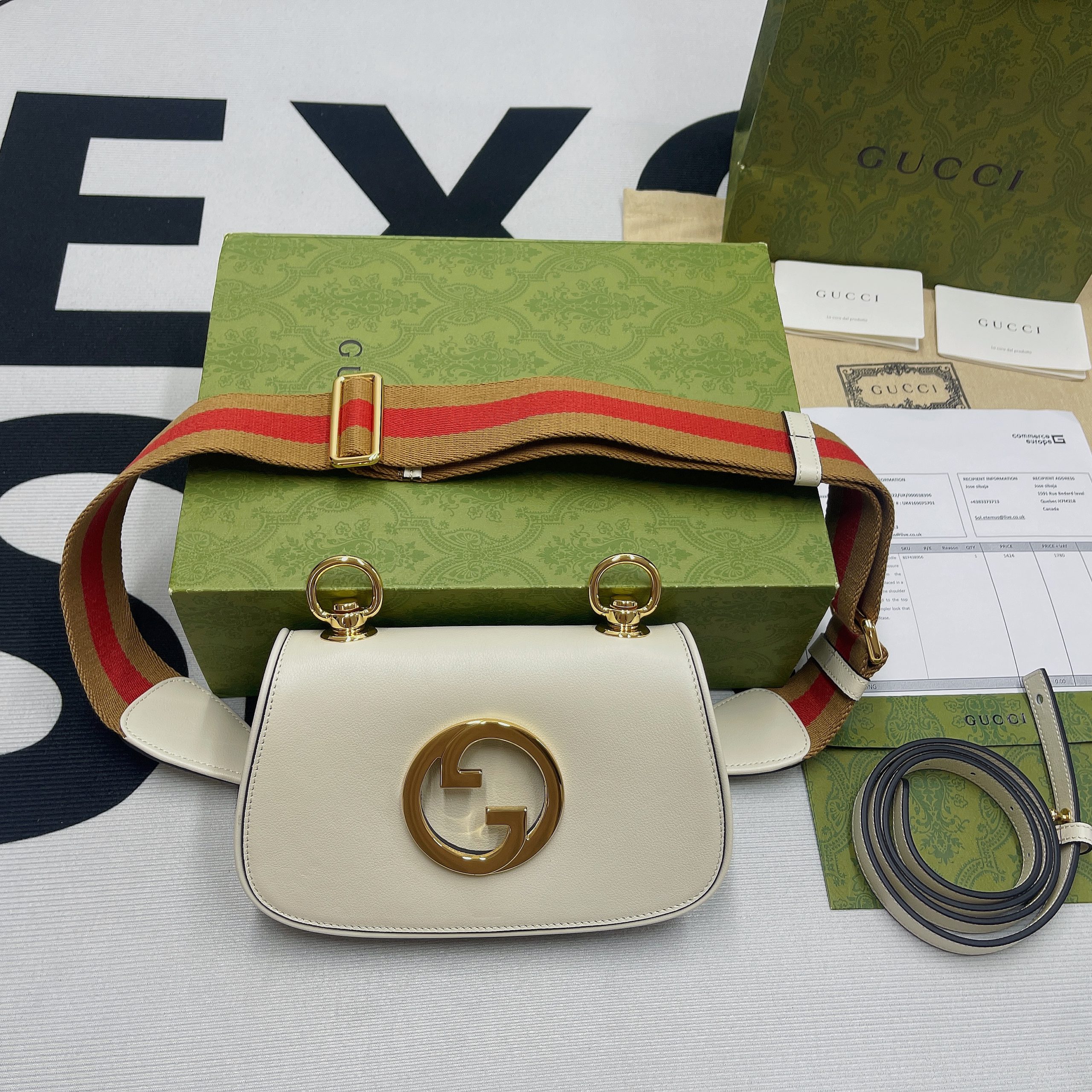 Gucci Blondie Mini Bag White For Women, Women’s Bags 8.7in/22cm