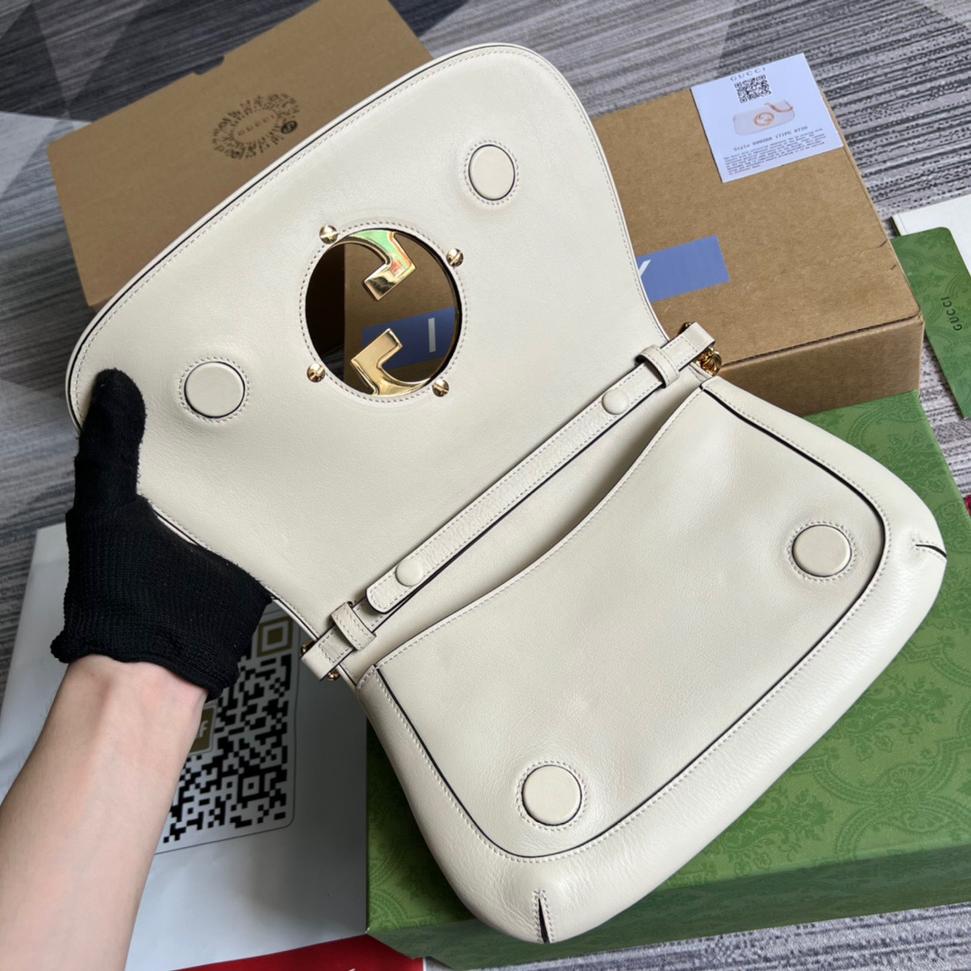 Gucci Blondie Shoulder Bag White For Women, Women’s Bags 11in/28cm GG 699268 UXX0G 9022