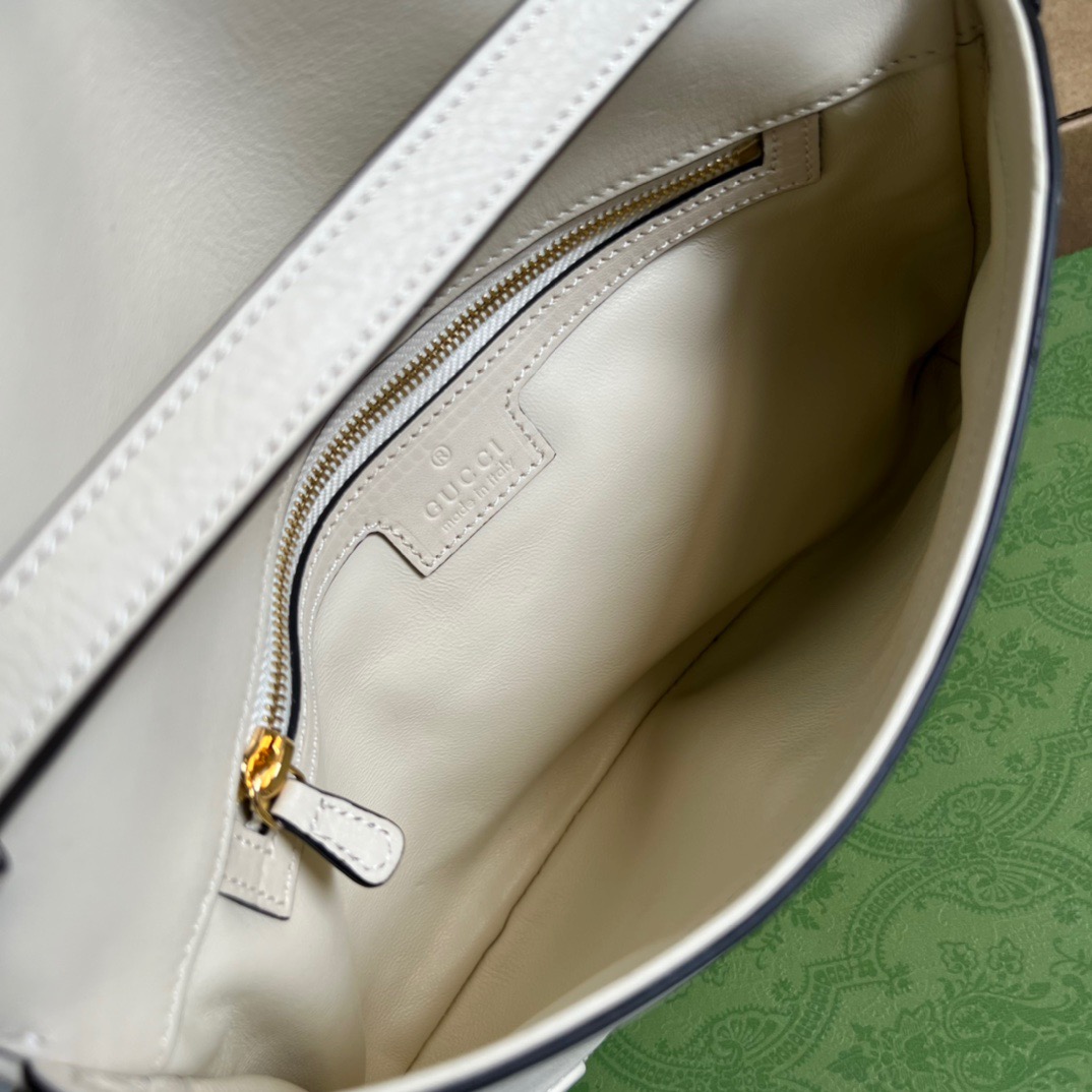 Gucci Blondie Shoulder Bag White For Women, Women’s Bags 11in/28cm GG 699268 UXX0G 9022