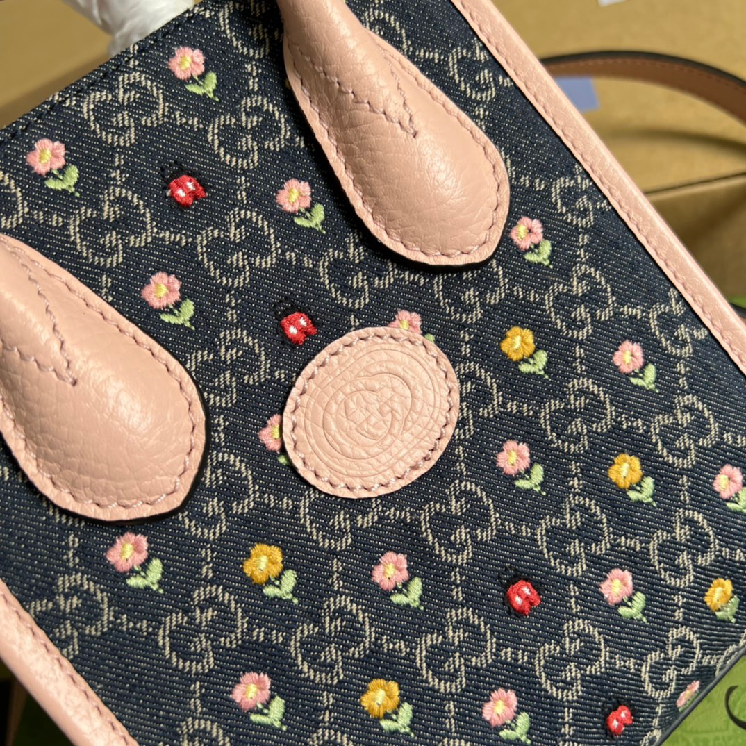 Gucci Blooming Love Mini Tote Bag Beige For Women, Women’s Bags 6.3in/20cm GG
