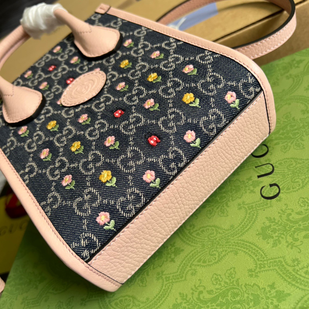 Gucci Blooming Love Mini Tote Bag Beige For Women, Women’s Bags 6.3in/20cm GG