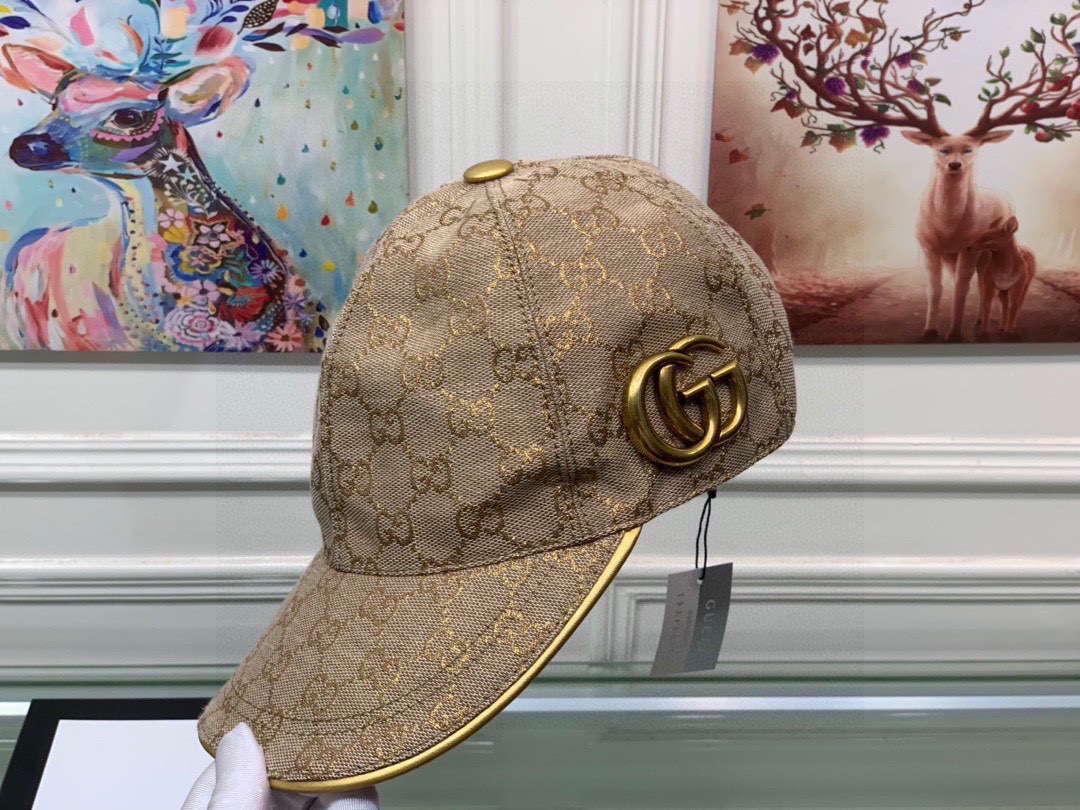 Gucci Canvas Baseball Hat Beige GG Hat