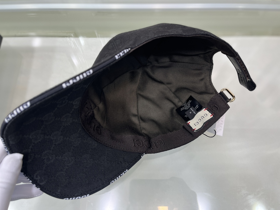 Gucci Canvas Baseball Hat Black GG Hat