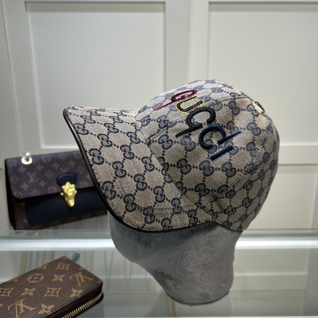 Gucci Canvas Baseball Hat Grey GG Hat