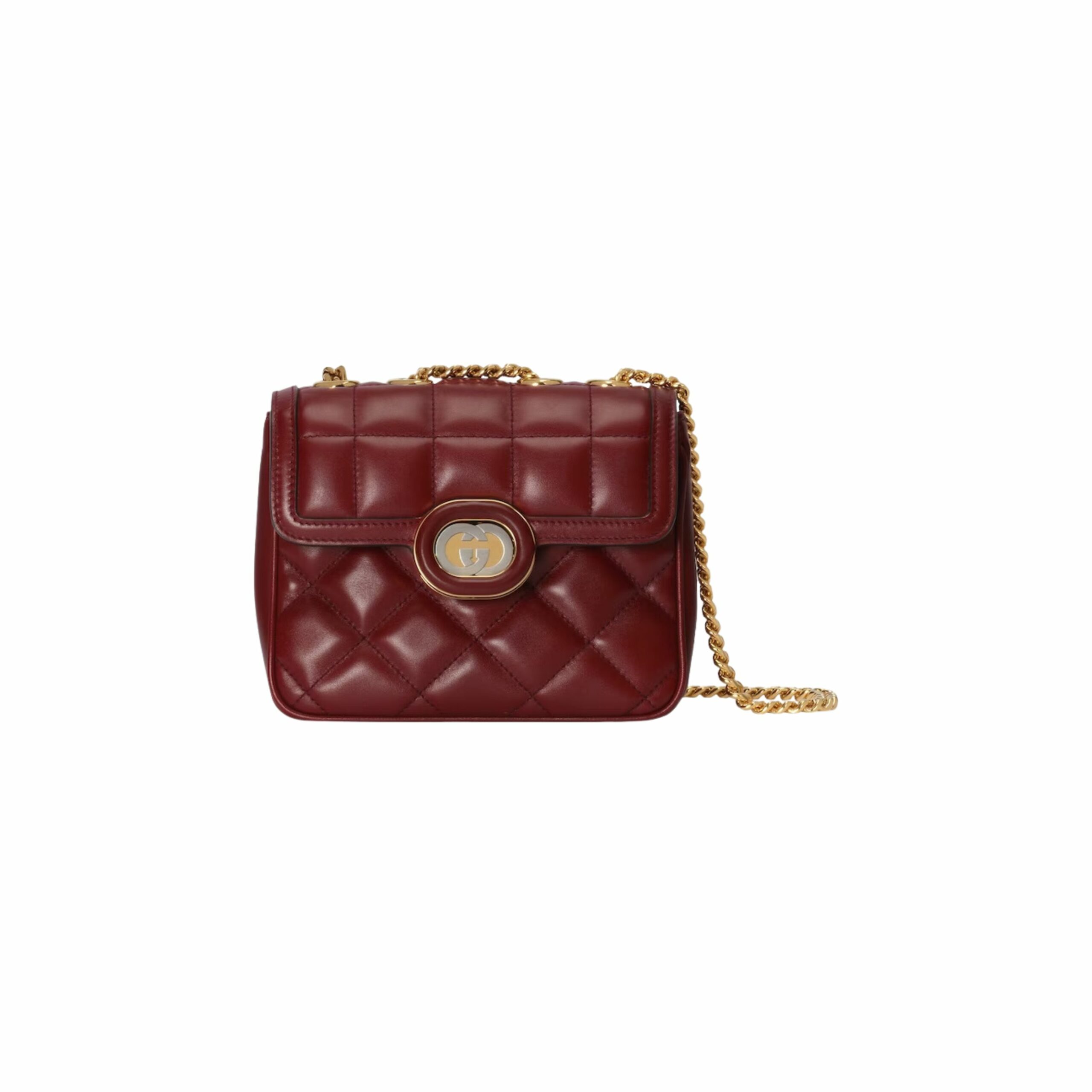 Gucci Deco Mini Shoulder Dark Red Bag For Women 7 Inches/ 17.7 Cm